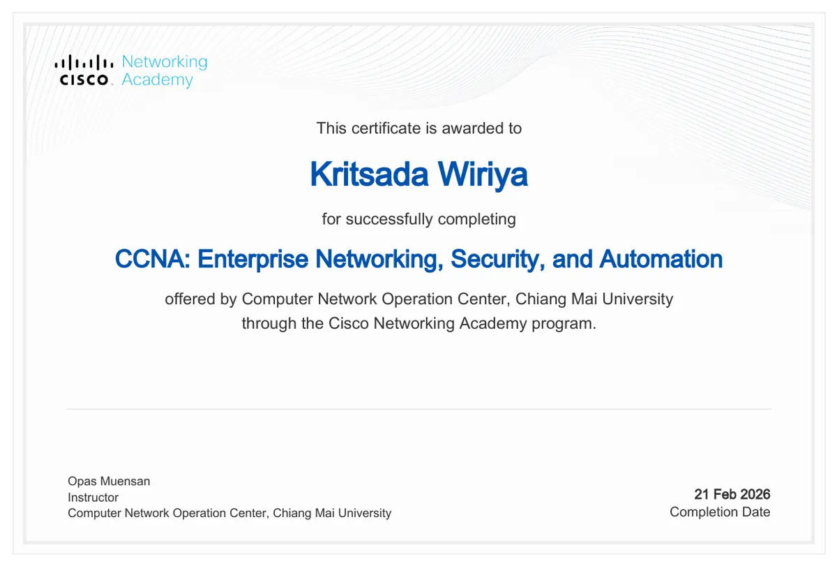 CCNA: Enterprise Networking, Security, and Automation