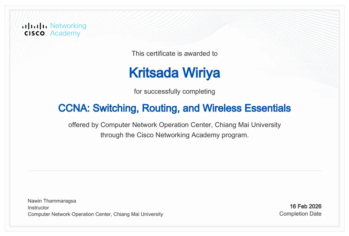 CCNA: Switching, Routing, and Wireless Essentials